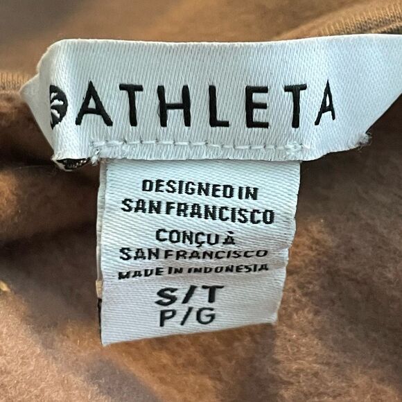 Athleta Retroplush II Hoodie Sweatshirt Brown Super Soft Knit Long Sleeve S - Picture 4 of 8